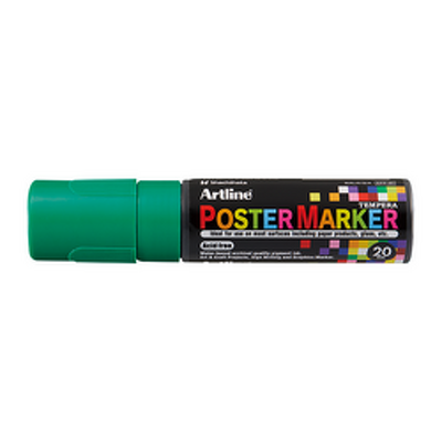 Marker pentru poster ARTLINE, corp plastic, varf tesit 20mm - verde