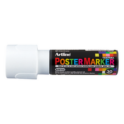 Marker pentru poster ARTLINE, corp plastic, varf tesit 30mm - alb