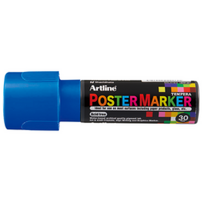 Marker pentru poster ARTLINE, corp plastic, varf tesit 30mm - albastru