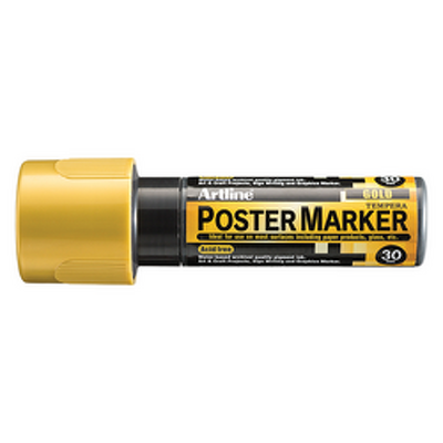 Marker pentru poster ARTLINE, corp plastic, varf tesit 30mm - auriu