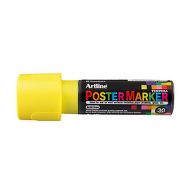 Marker pentru poster ARTLINE, corp plastic, varf tesit 30mm - galben fluorescent