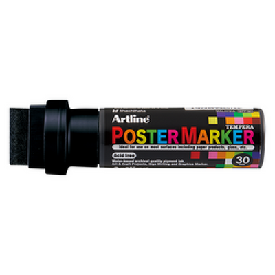 Marker pentru poster ARTLINE, corp plastic, varf tesit 30mm - negru