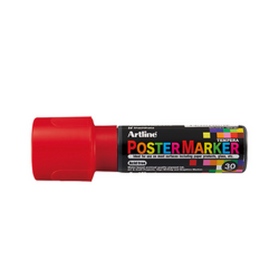 Marker pentru poster ARTLINE, corp plastic, varf tesit 30mm - rosu