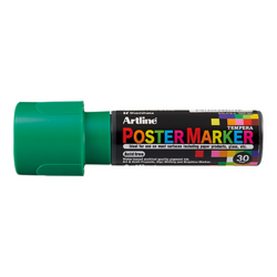 Marker pentru poster ARTLINE, corp plastic, varf tesit 30mm - verde