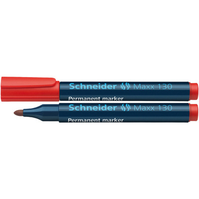 Marker permanent cu varf rotund 1-3 mm rosu - rosu, Schneider