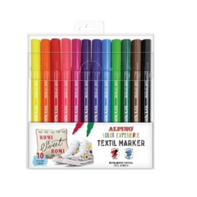 Marker textil, varf 2,9 mm, 10 buc/set, ALPINO