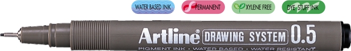 Marker pentru desen tehnic Artline, varf fetru 0.5mm - negru