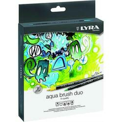 Markere LYRA Aqua Brush Duo, 2 capete (brush plus 1mm), 36 culori/cutie