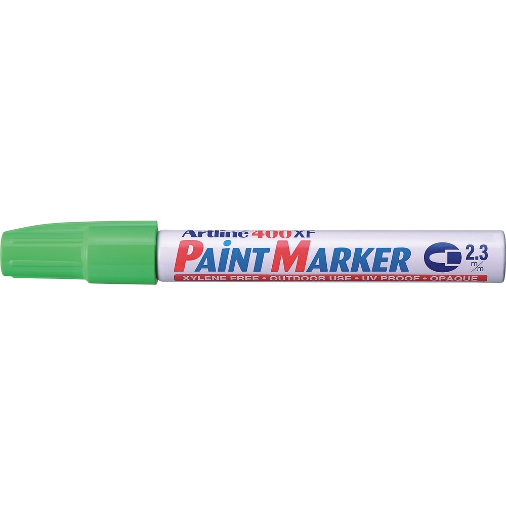 Marker cu vopsea varf rotund 2.3mm - vernil Artline 400XF, corp metalic