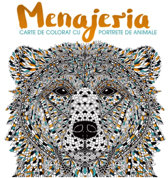 Menajeria - Carte de colorat cu portrete de animale