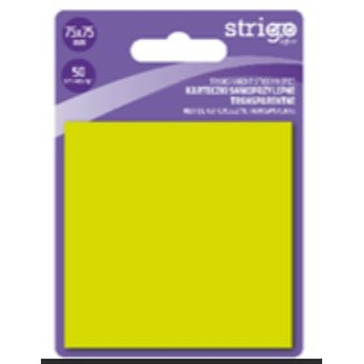 Notite Adezive Strigo 75x75mm galben neon 50 file SSN032