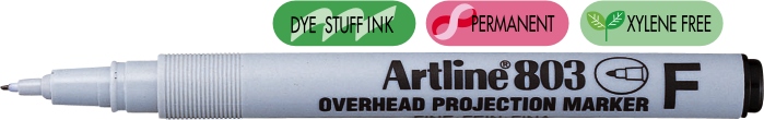 OHP Non-Permanent marker Artline 803, varf fin - 0.5mm - negru