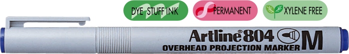 OHP Non-Permanent marker Artline 804, varf mediu - 1.0mm - albastru