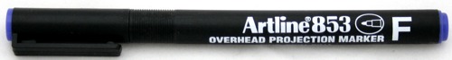 OHP Permanent marker Artline 853, varf fin - 0.5mm - albastru