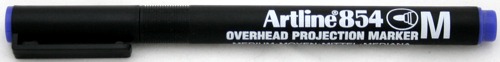 OHP Permanent marker Artline 854, varf mediu - 1.0mm - albastru