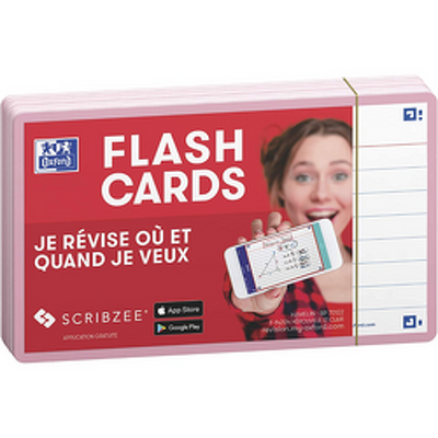 OXFORD Flash Cards 2.0, 80 flash cards/set, A7(75 x 125mm), Scribzee-dict-margine roz