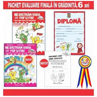 Pachet evaluare finala in gradinita - Ne distram vara cu Puf si Fin - 6 ani