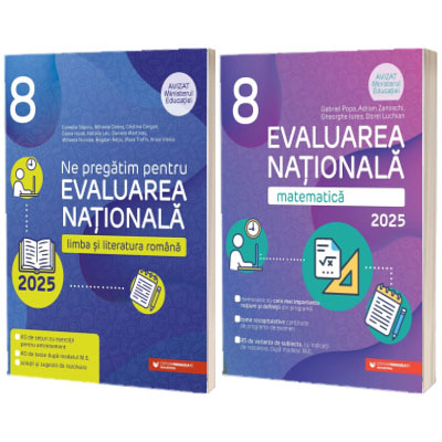 Paralela 45, set 2 carti - Evaluarea Nationala 2025 pentru limba si literatura romana si Matematica