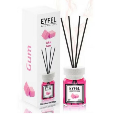 Parfum - odorizant de camera cu betisoare din ratan, Eyfel, aroma Bubble Gum, 120 ml