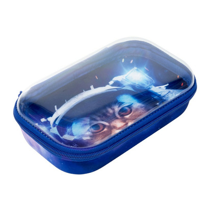 Penar cu fermoar ZIPIT Clear Top Storage Box - Astronaut Cat