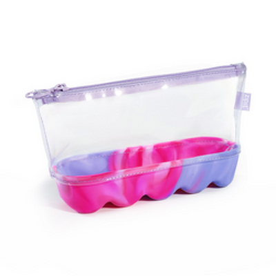 Penar cu fermoar ZIPIT Silicone Wave Pouch - Pink-Purple