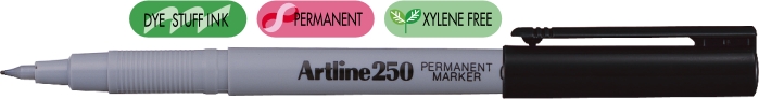 Marker permanent negru, corp plastic, varf rotund 0.4mm - Artline 250