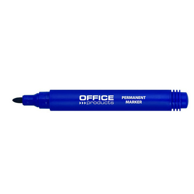 Permanent marker, varf rotund, corp plastic, Office Products - albastru