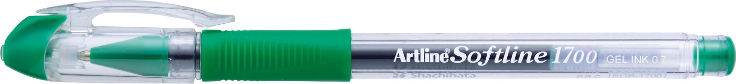 Pix cu gel Artline Softline 1700, rubber grip, varf 0.7mm - verde