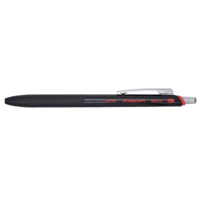 Pix PENAC X-Beam XBM107, rubber grip, 0.7mm, clema metalica, corp negru - scriere rosie