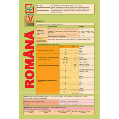 Pliant de limba romana pentru clasa a V-a