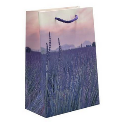 Punga cadou, carton mat 210g, design Lavander, 31x42x12cm, modele asortate