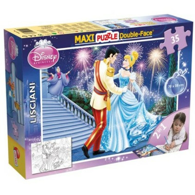 Puzzle de colorat maxi - Cenusareasa la bal (35 piese)