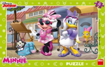 Puzzle - Minnie si Daisy la plimbare (15 piese)