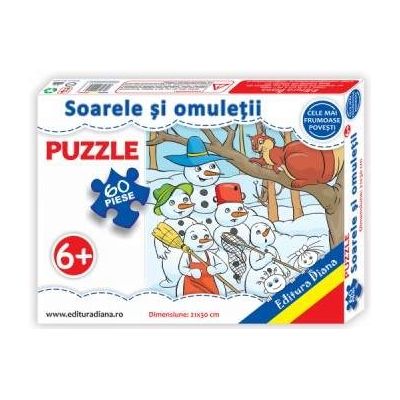 Puzzle - Soarele si omuletii de zapada - Contine 60 piese