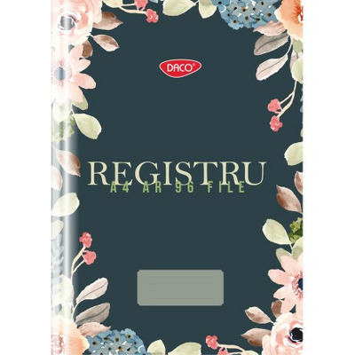 Registru A4 96 file, model floral albastru RG496AR