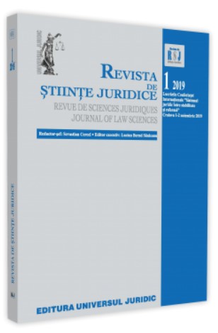 Revista de stiinte juridice nr. 1/2019