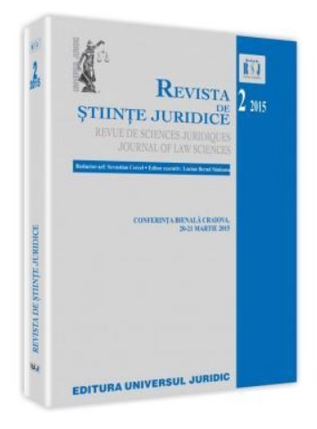 Revista de stiinte juridice nr. 2/2015