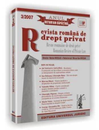 Revista romana de drept privat nr. 3/2007 - Anul Octavian Capatina