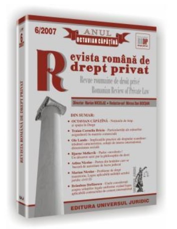 Revista romana de drept privat nr. 6/2007 - Anul Octavian Capatina