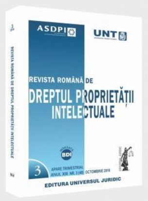 Revista romana de dreptul proprietatii intelectuale nr. 3/2016