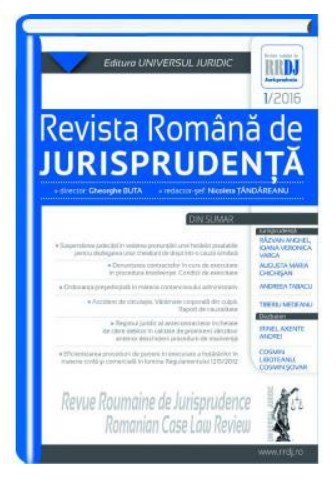 Revista romana de jurisprudenta nr. 1/2016