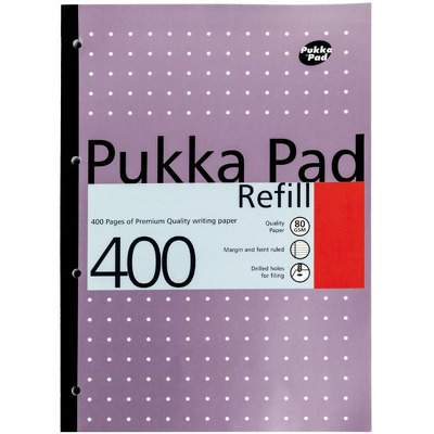 Rezerva Pukka Pads A4 dictando, 400 pagini, cu 4 perforatii pentru biblioraft, roz