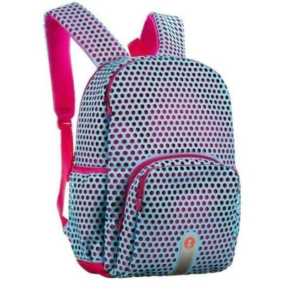 Rucsac Zipit Mesh White - Pink, cu buzunare laterale