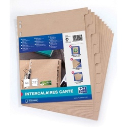 Separatoare carton reciclat, A4, 12 buc/set, Touareg - bej natural