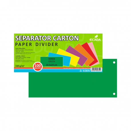 Separator carton 10.5X24CM 160G set 100 verde Ecada