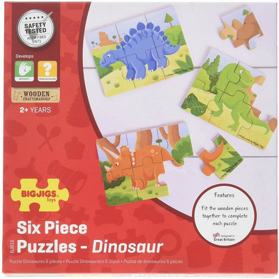 Set 3 puzzle din lemn - Dinozauri