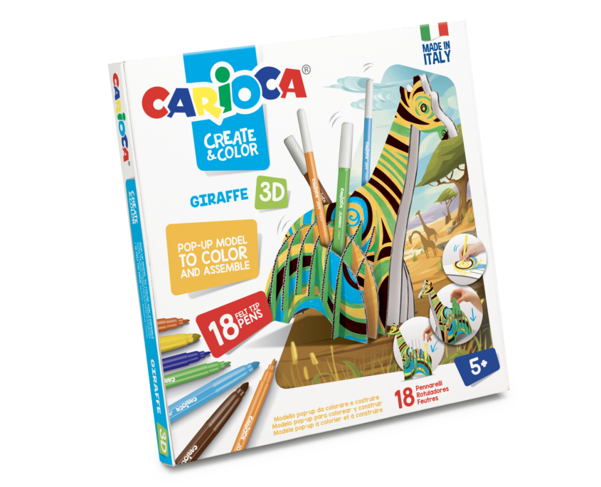 Set articole creative model Giraffe 3D, Carioca