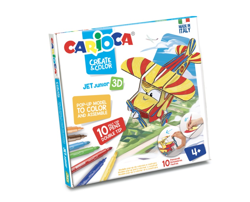 Set articole creative model jet Junior 3 D, Carioca