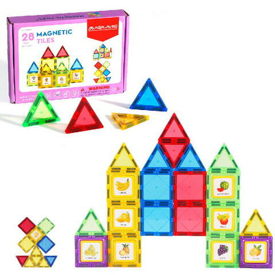 Set de constructie magnetic 3D - 28 piese