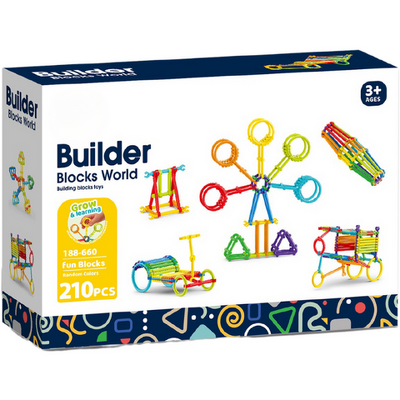 Set de constructie STEAM - Micutul inginer (210 piese)